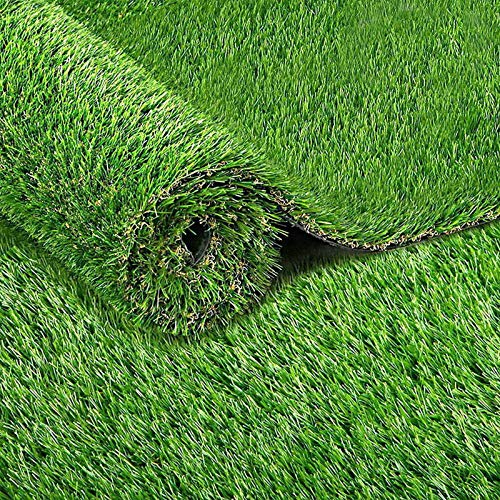 Primeturf Artificial Grass 10SQM Roll 2x5m 20mm Pile Height Synthetic Turf Mat Fake Plants Yarn Lawn, Home Decor Garden Backyard Patio Indoor Outdoor Wall, 4-Coloured Grasses UV Resistant