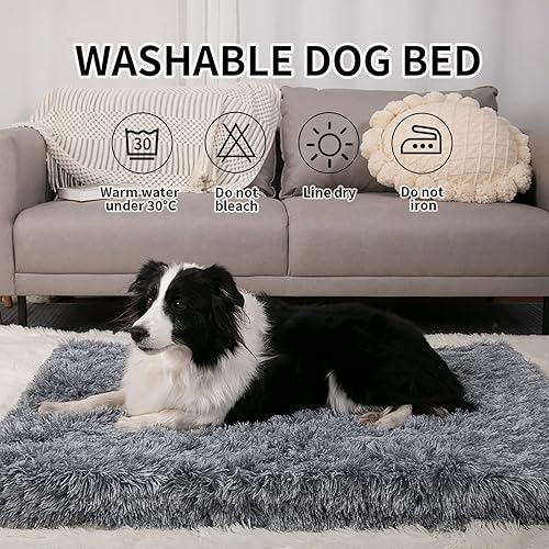 Miniatura 7 de Camas ortopédicas de espuma viscoelástica de 4 pulgadas para perros extragrandes, cama ortopédica de espuma para perros, almohadilla de felpa