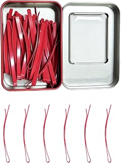 30PCS Red Curved Bobby Pins Small Metal Bobby Pin Flat Non-Slip Hair Pins | Anti-Rust Coated Sturdy Metal Material, With Storage Box, for Women & Girl Professional Hair Styling Essentials