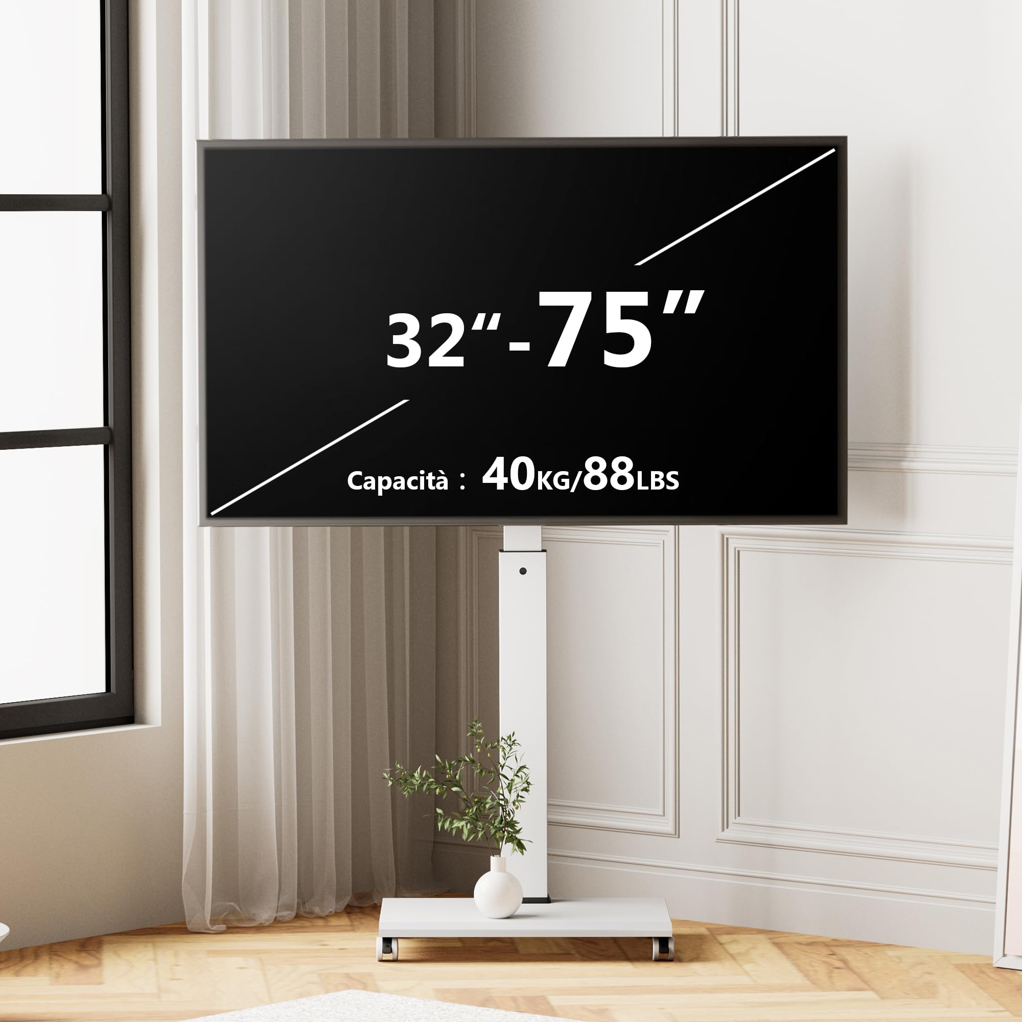 Trolley TV con Ruote 32-75 Pollici - Dettaglio