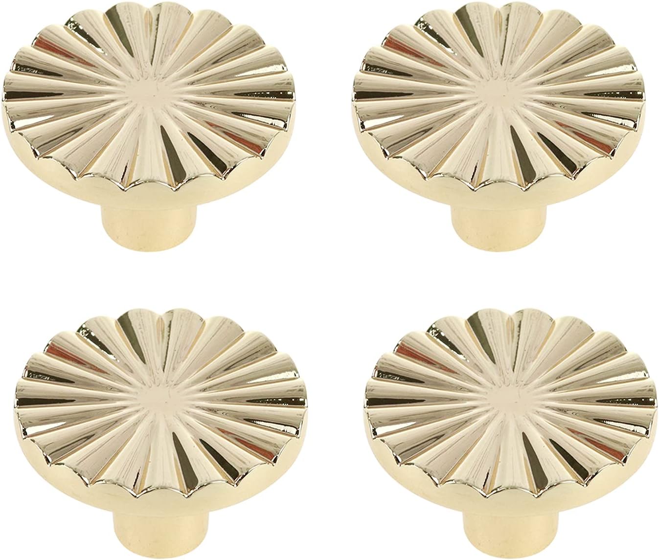 Savagrow 4pcs 1.48" Round Pulls Fan Shape Pulls Handles for Drawer Cabinet Wardrobe with Screw,Gold