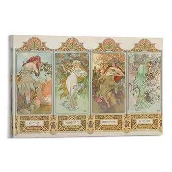 Amazon.co.jp: Alphonse Mucha アルフォンス・ミュシャ 四季