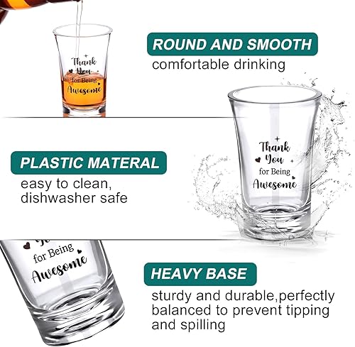 Miniatura 3 de Karenhi 24 Piezas Vasos de Chupito de 1.2oz Acrílico Claro de Agradecimiento a Granel Vasos de Chupito de Agradecimiento por Ser Impresionante Vasos