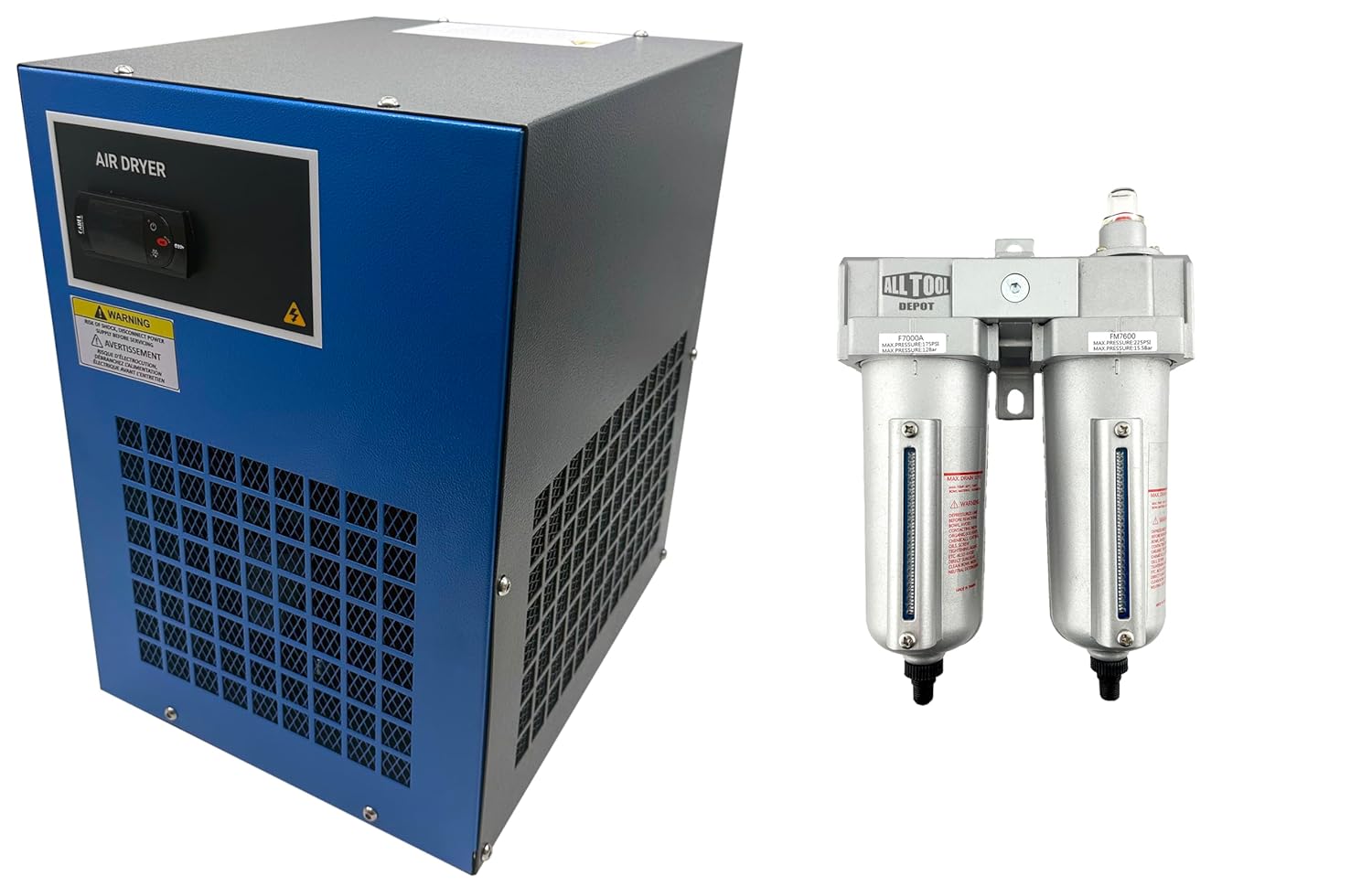 ENAIR Italy DSU35 Refrigerated Air Dryer, Electronic Controller, 115 Volts, 276 PSI Max Inlet Pressure, Single Phase, 35 CFM (with PRE-Filters)