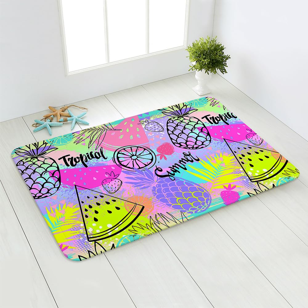 Felpudo Entrada Casa 60x90 cm Pina Negra Púrpura Felpudo Antideslizante Lavable Felpudo Exterior Felpudos Entrada Casa Alfombrilla para Pasillo Cocina Dormitorio Mascotas