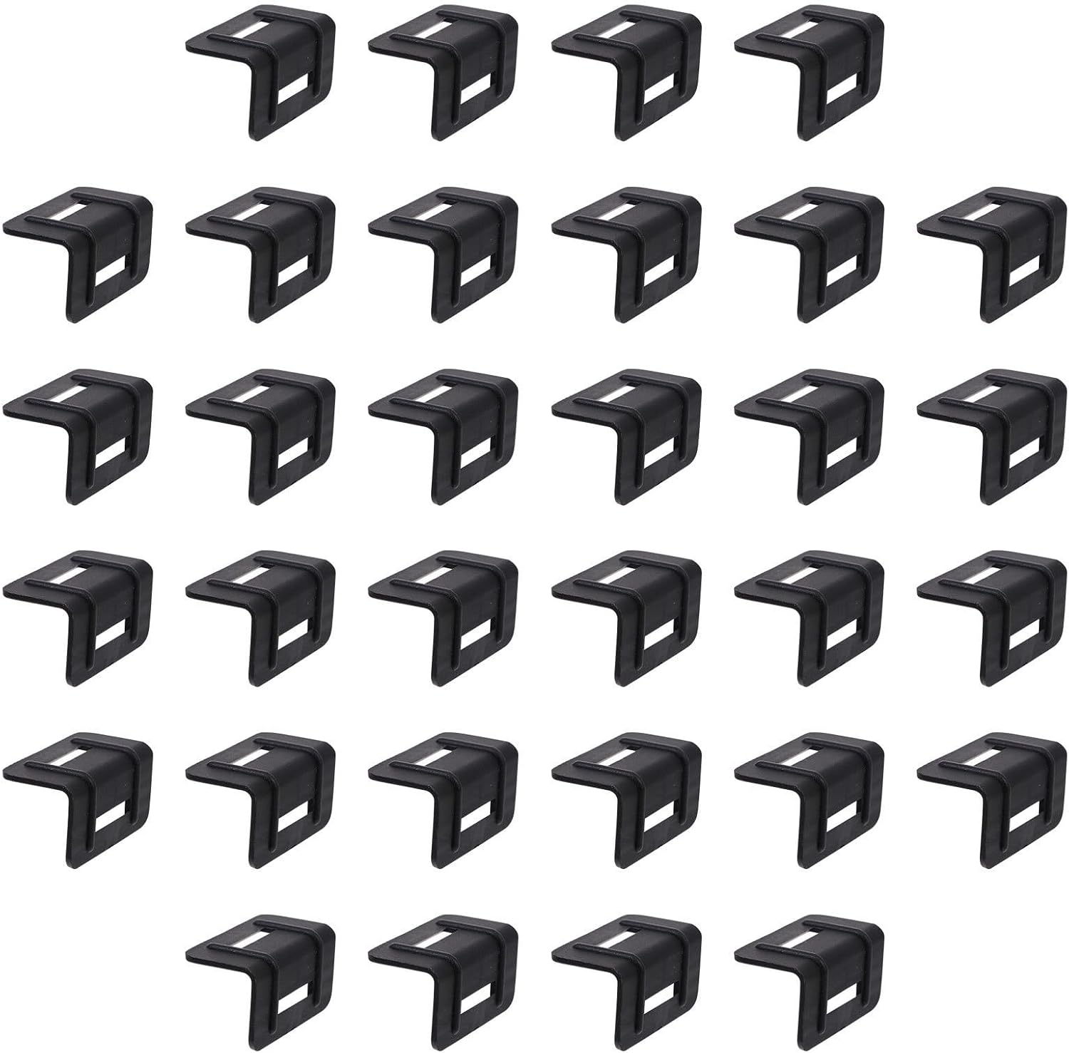 100 Pcs Plastic Corner Strap Protectors for Cargo Load Protection and Cushioning Tie-down Straps Black Pallet Edge Protectors for Shipping and Packaging