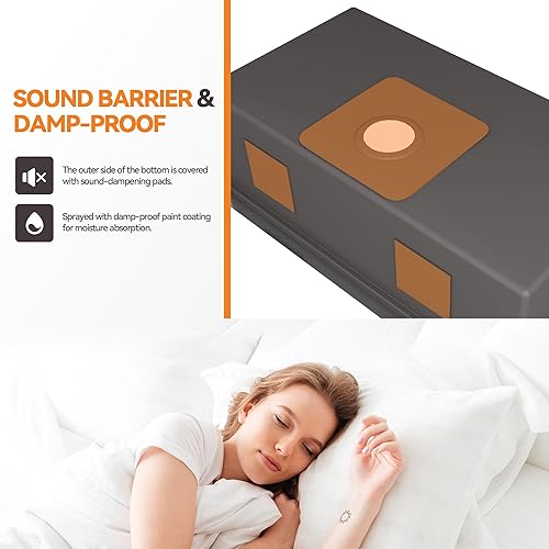 Miniatura 7 de MONDAWE Fregadero de cocina empotrado de 32 pulgadas, cuenco individual de calibre 18, lavabo de cocina de acero inoxidable de grado Sus304 con