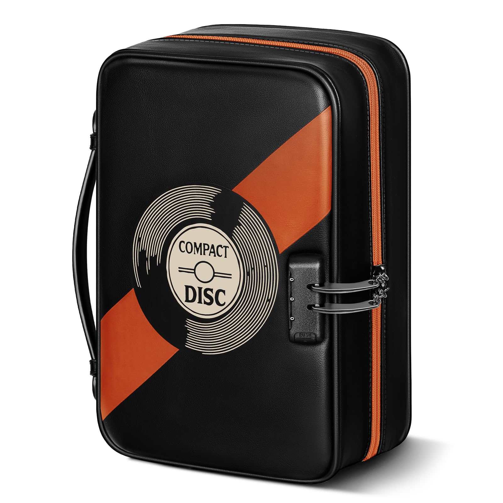 Man holding the DEEGO handled disc storage case while getting into a car.