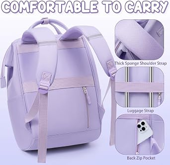 Fimibuke Backpack for School Girls, 4 PCS Waterproof Teen Kid Backpacks Set | with Lunch Box Pencil Case & Earphone Bag, Lightweight Laptop BookBag Set for Girl Travel Middle High School Student