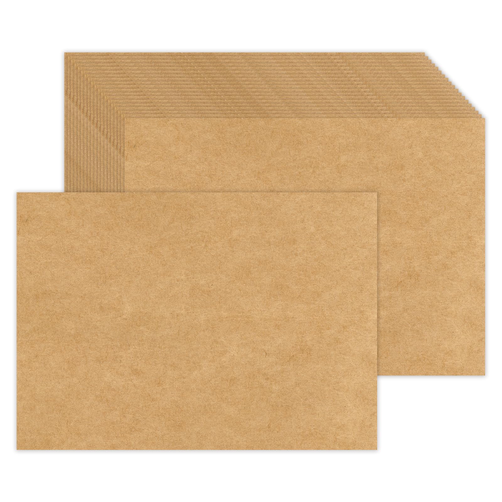 5 x 7 Craft Blank Kraft Cardstock (Set of 50) Thick Paper - 90lb Flat Cards Stock Printer Paper for Make Your Own DIY Invitations, Note, Greeting, Table Cards - Writing, Stamping, Drawing, Painting