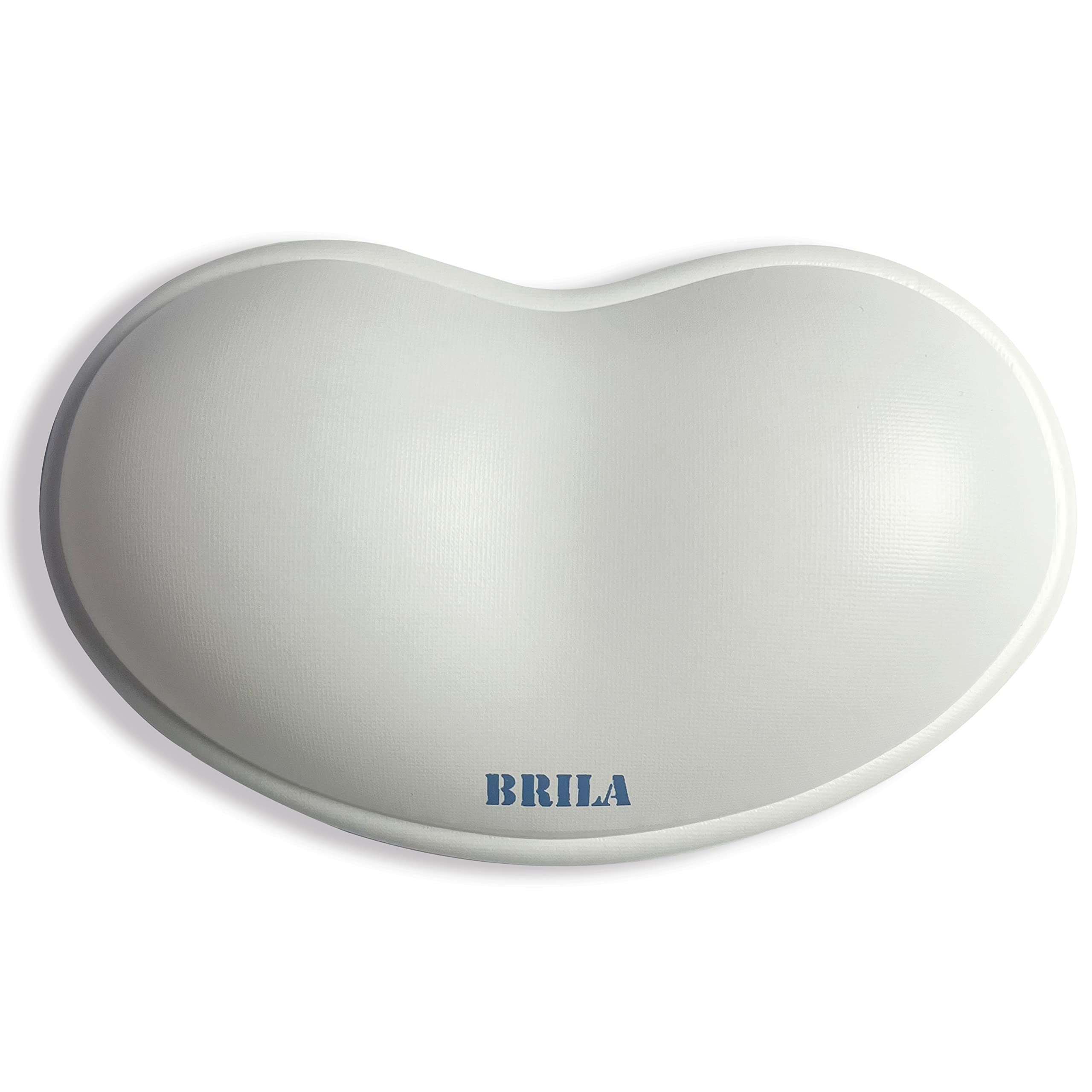 BRILA Soft Mouse Wrist Support Cushion Rest Pad, PU Leather Silicone Gel WristHandElbow Pillow for Computer Laptop Mouse Office Work & Gaming (White Leather)