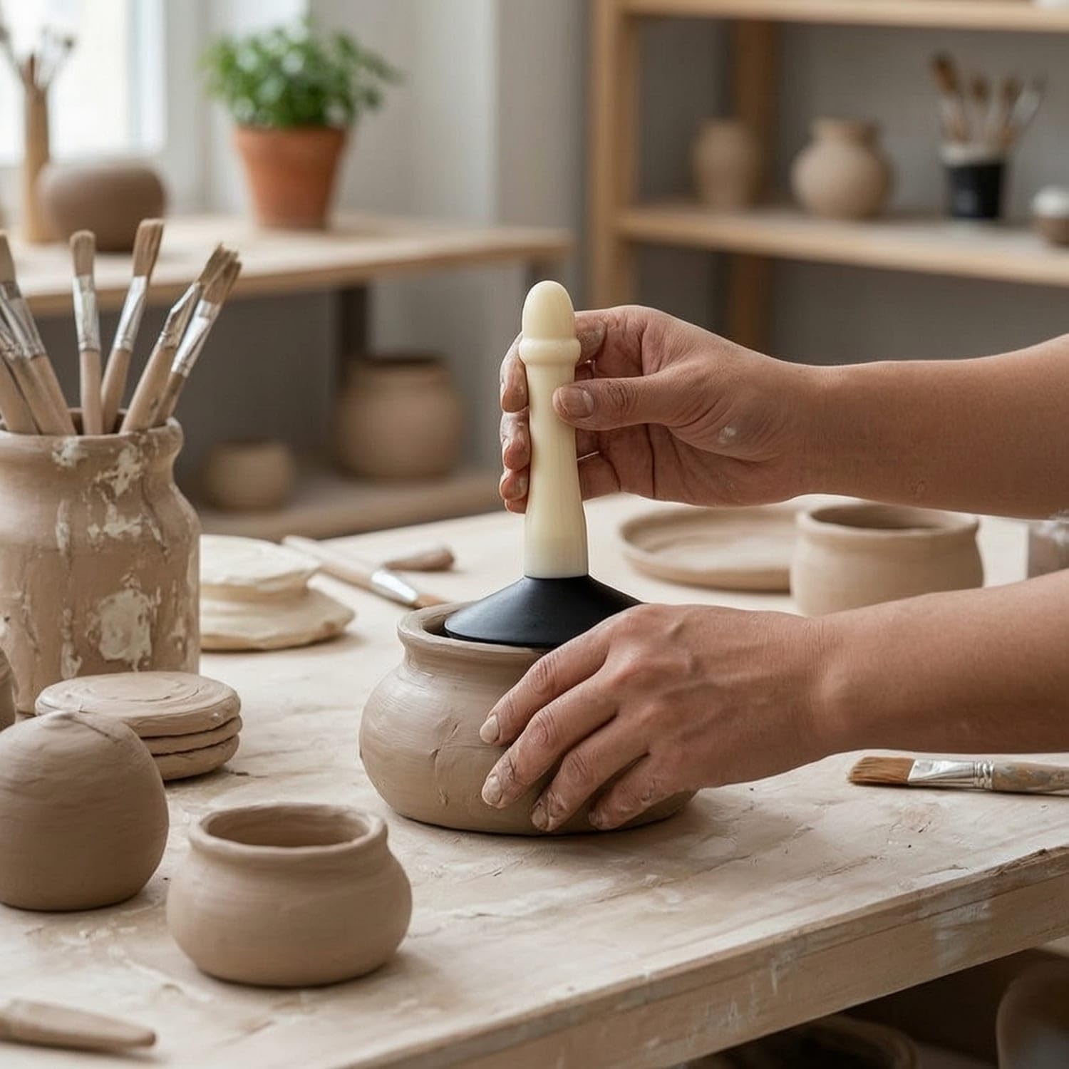 One-Piece Pottery Glazing Suction Tool Stable Ceramic Glazing Aid with Suction Base for Potters, 10CM-picture-53