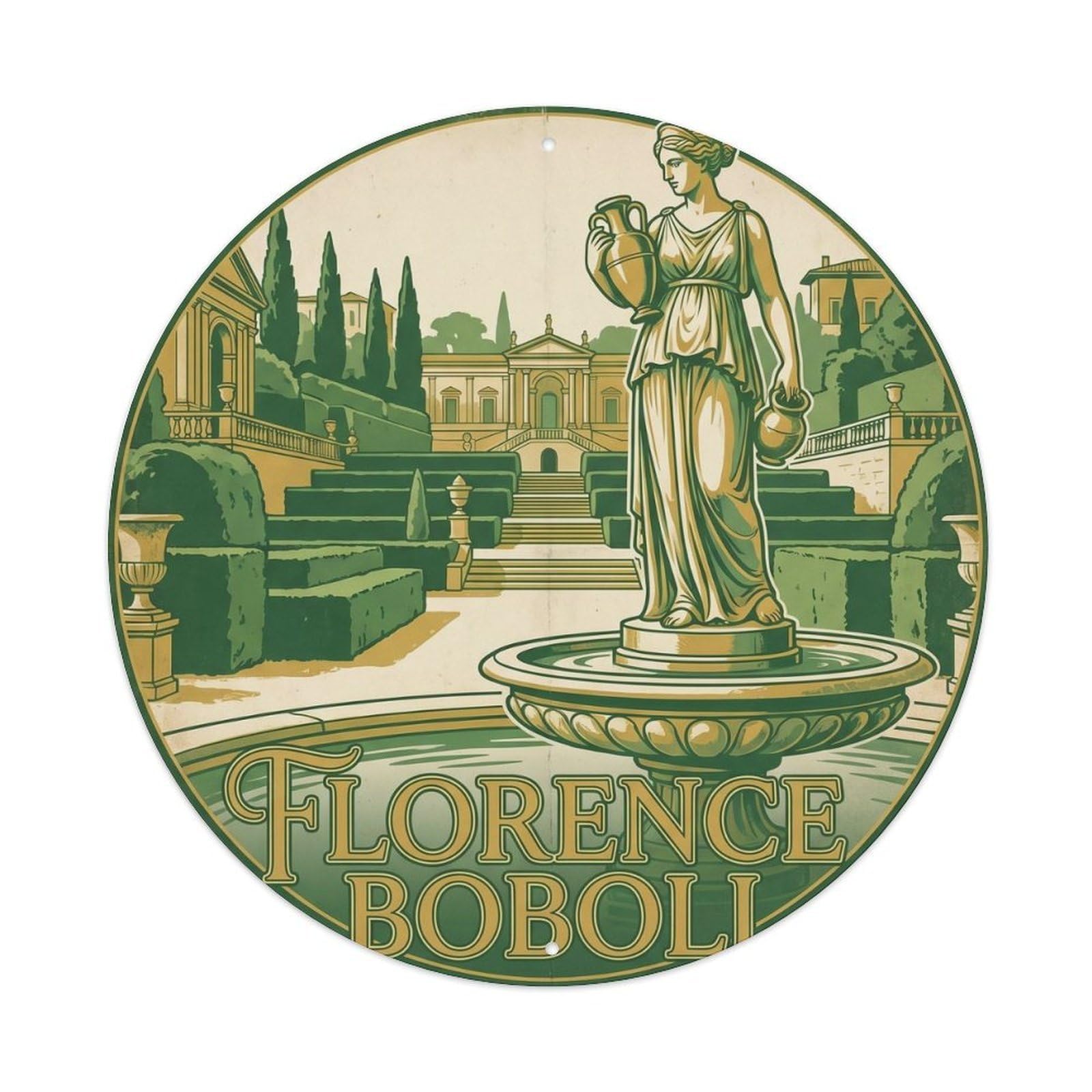 Boboli Florence Italy Heritage City Travel Retro Metal Tin Sign