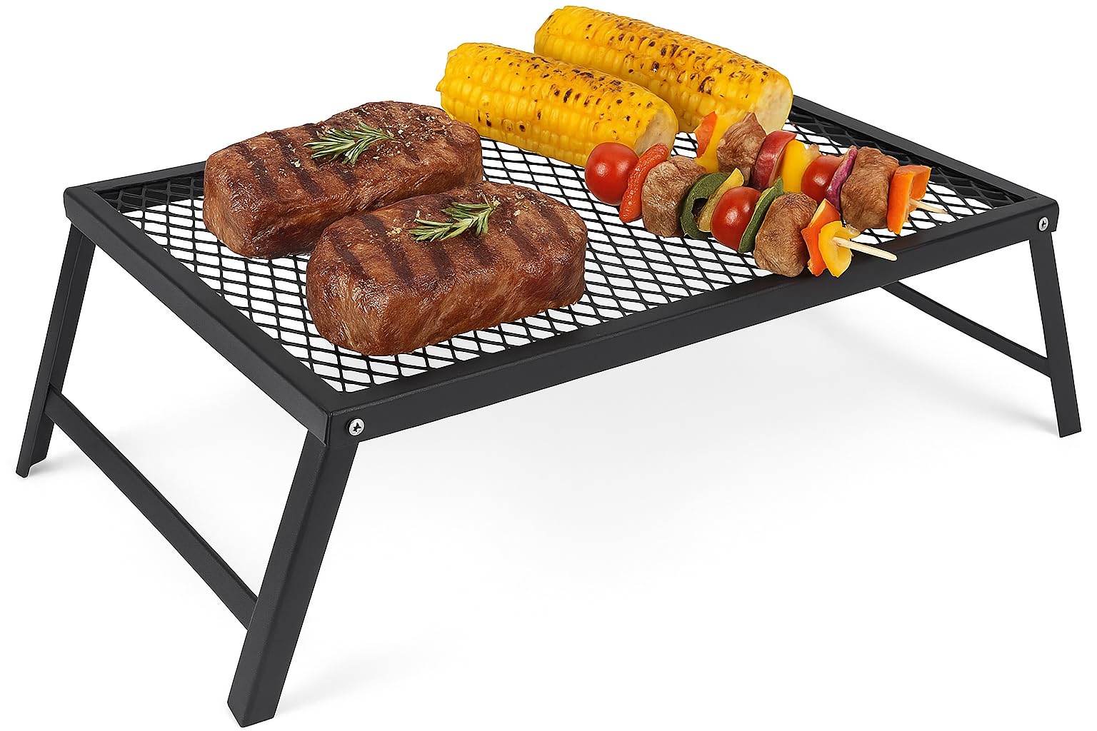 Greenfields Black Portable Foldable Charcoal Bbq Grill – Compact, Free-Standing Barbecue Grill For Outdoor Cooking – Durable Steel Grill For Camping, Picnics, Family Gatherings, Garden, Beach & Travel Adventures