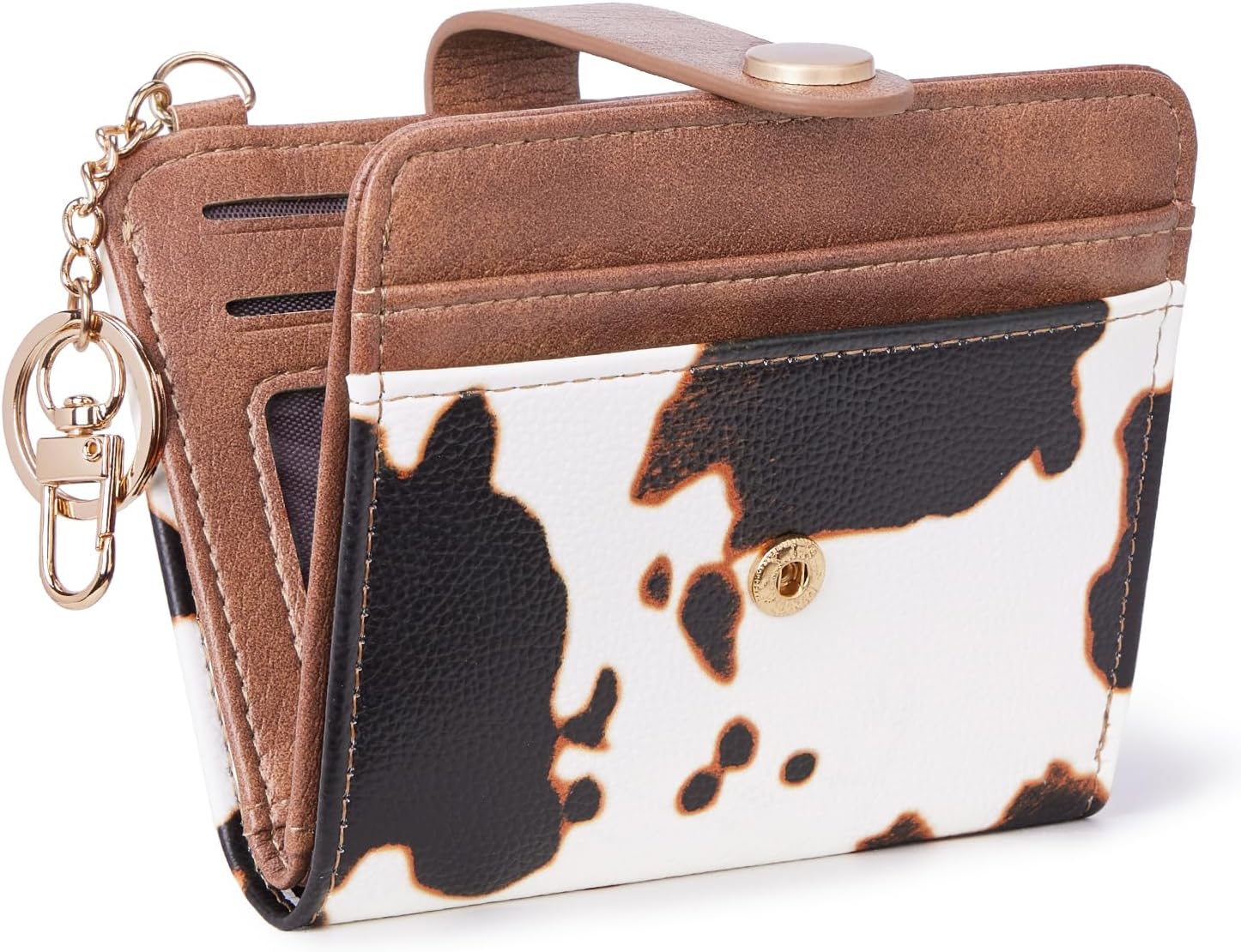 POIUGOYASlim Wallet for Women,RFID Blocking Bifold Credit Card Holder with Zipper Coin Pocket,ID Window,Keychain