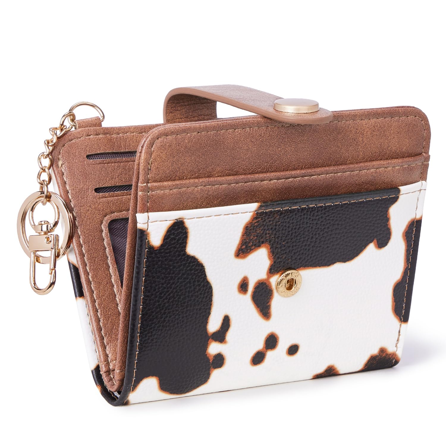 POIUGOYASlim Wallet for Women,RFID Blocking Bifold Credit Card Holder with Zipper Coin Pocket,ID Window,Keychain