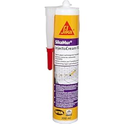 Revestimiento Impermeabilizante Para Paredes SikaMur InjectoCream-100, Tratamiento contra de humedades por capilaridad en los muros, Blanco, 300ml