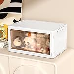 NestOrganix 4 Tier 23QT Plastic Storage Bins with Lid, Storage Containers with Wheels, Folding Storage Box, Stackable Storage Bins, Organizers and Storage for Home,Office 14.56" x 10.62" x 31.49"