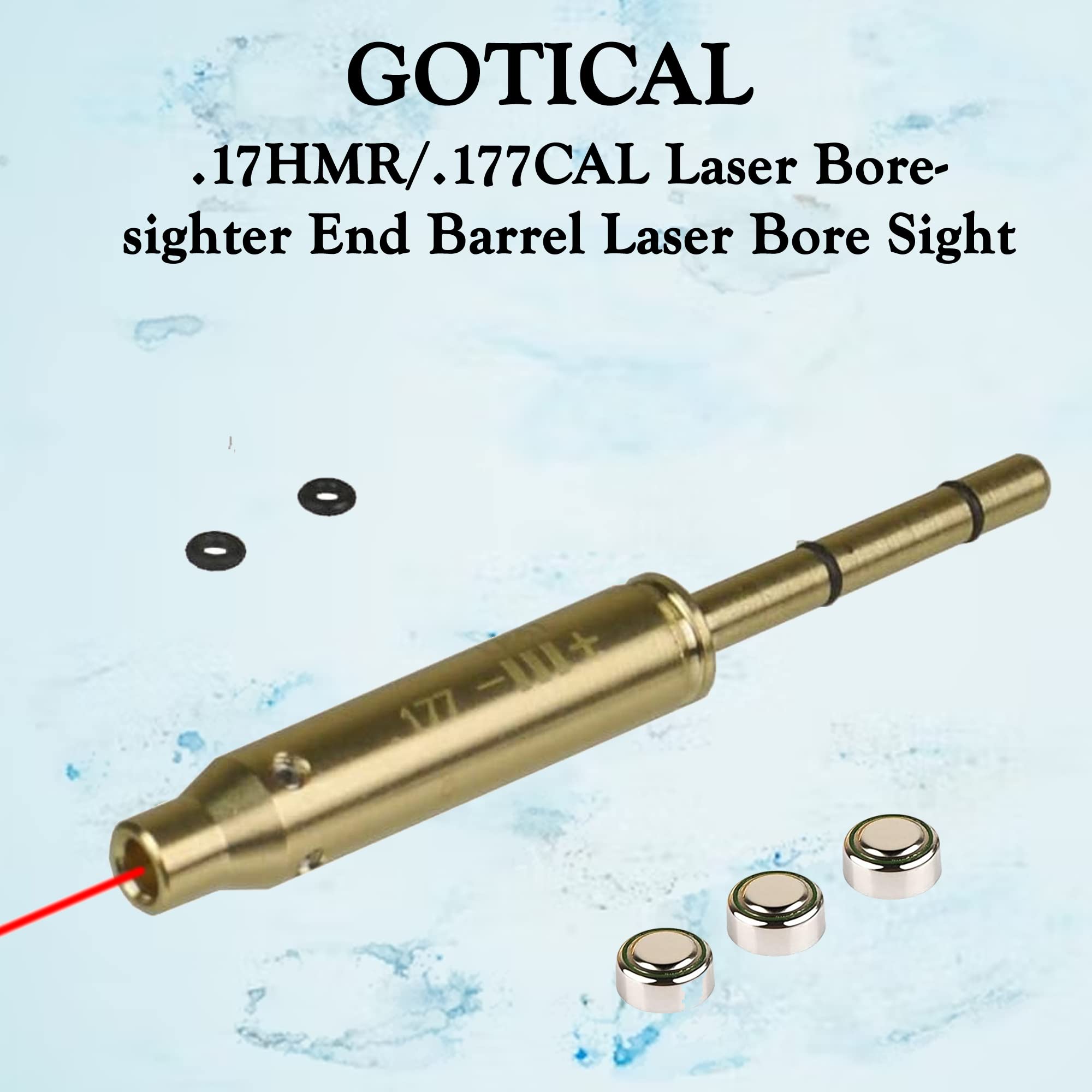 GOTICAL Special Laser Boresighter End Barrel Laser Bore Sight Accurately and Easy to Fit Revolvers Pistols Rifle and Air Guns