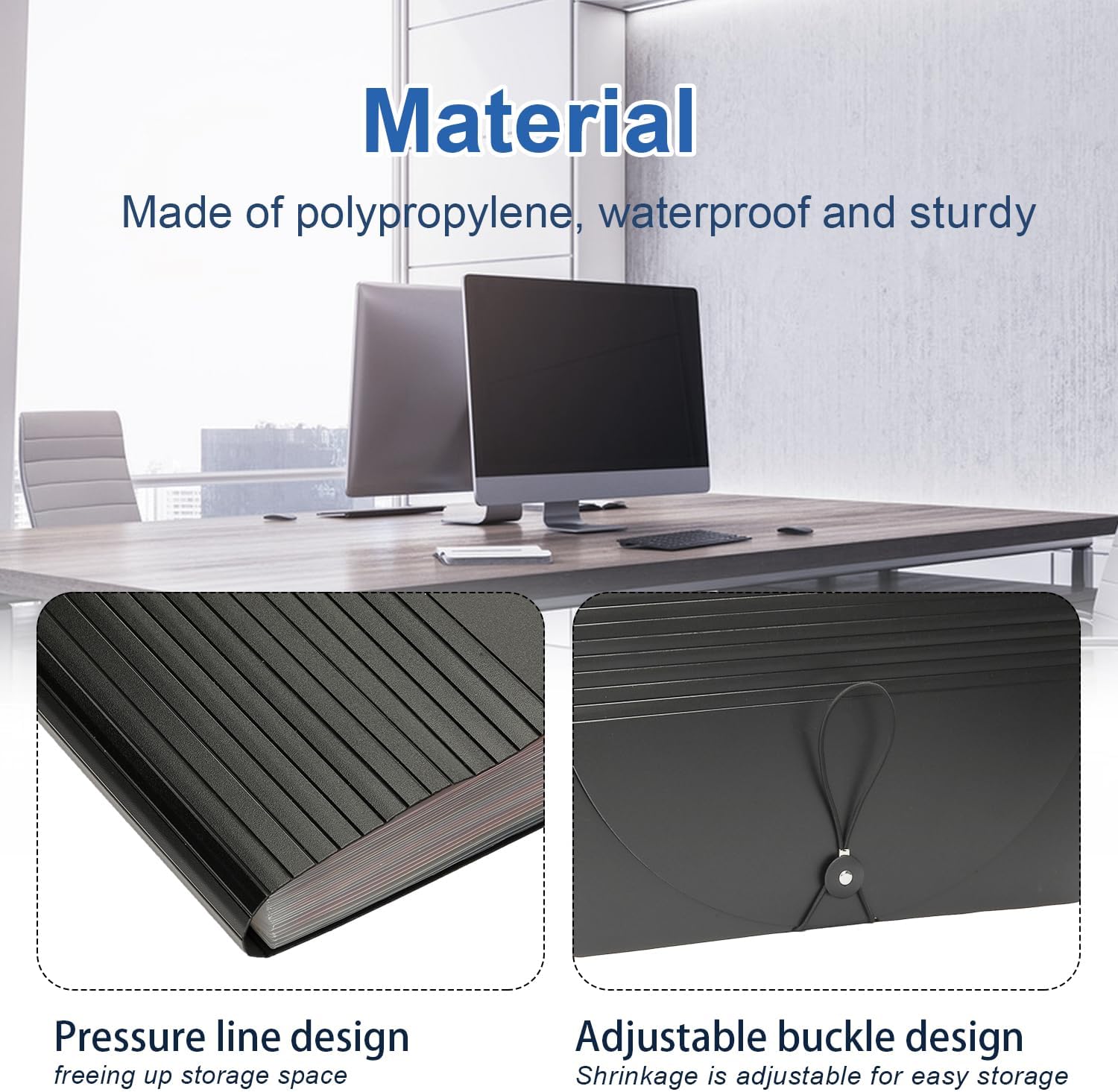 24 Pockets Expanding File Folder with Blank Labels, File Organizer with Expandable Cover, Accordion File Organizer，Desktop Folding File Folder Letter A4 Paper Document Storage Organizer