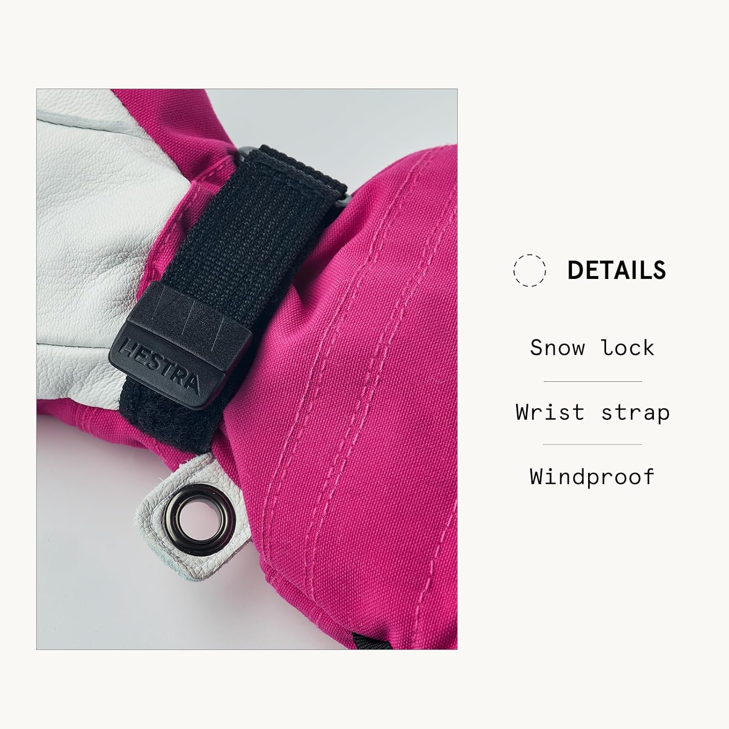 Hestra Army Leather Heli Ski Junior Glove (Youth 4-13yrs) | Waterproof, Insulated Classic 5-Finger Leather Kids Gloves for Winter, Skiing & Playing in The Snow