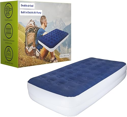 Miniatura 10 de Colchón inflable de lujo duradero de 9 pulgadas con tecnología Comfort Coil y bomba de alta capacidad, bueno para campamento, hogar y viajes
