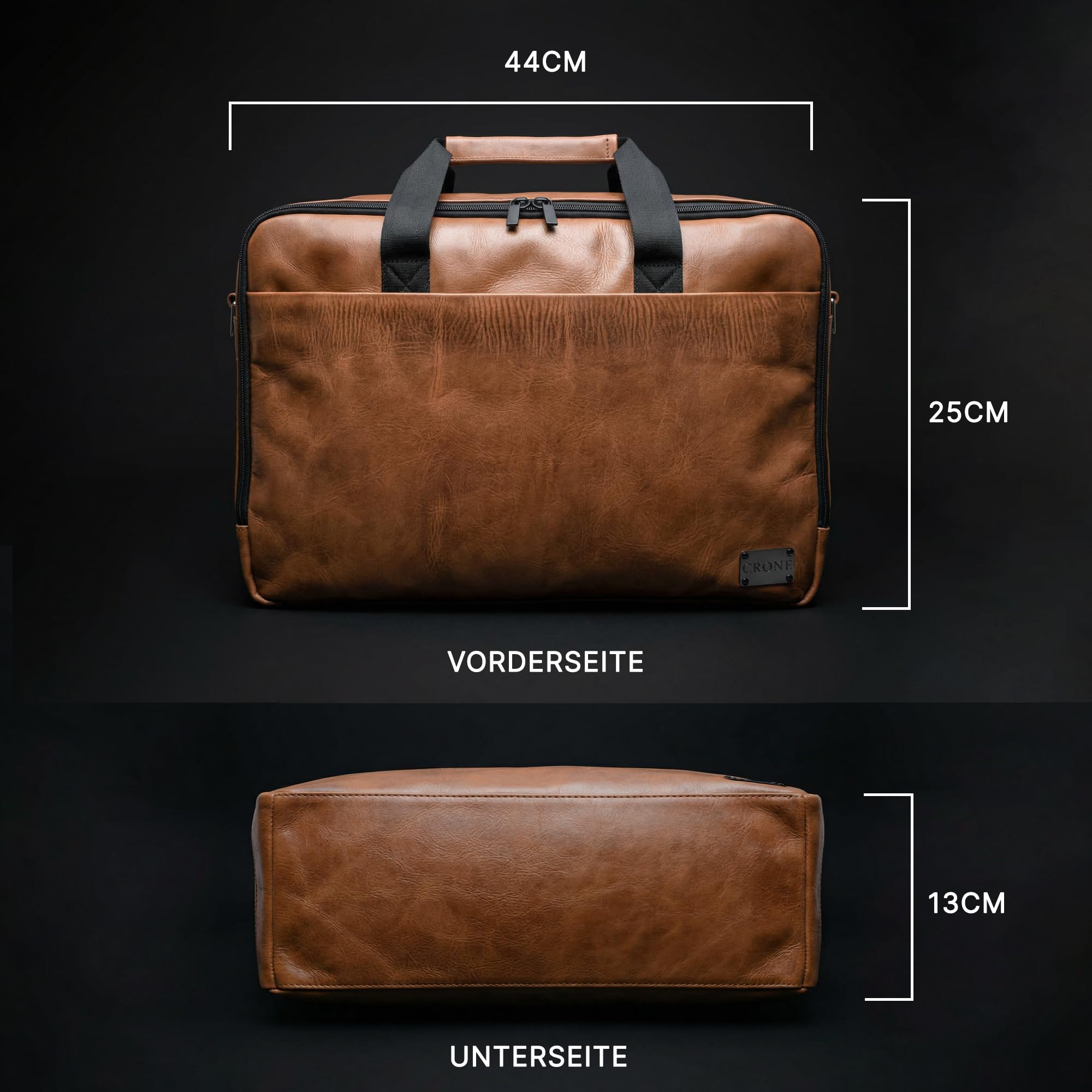 Crone Berlin Weekender Herren Reisetasche aus Echtleder, Umhängetaschen für Business & Wochenendtrip, Sporttasche, Handgepäck