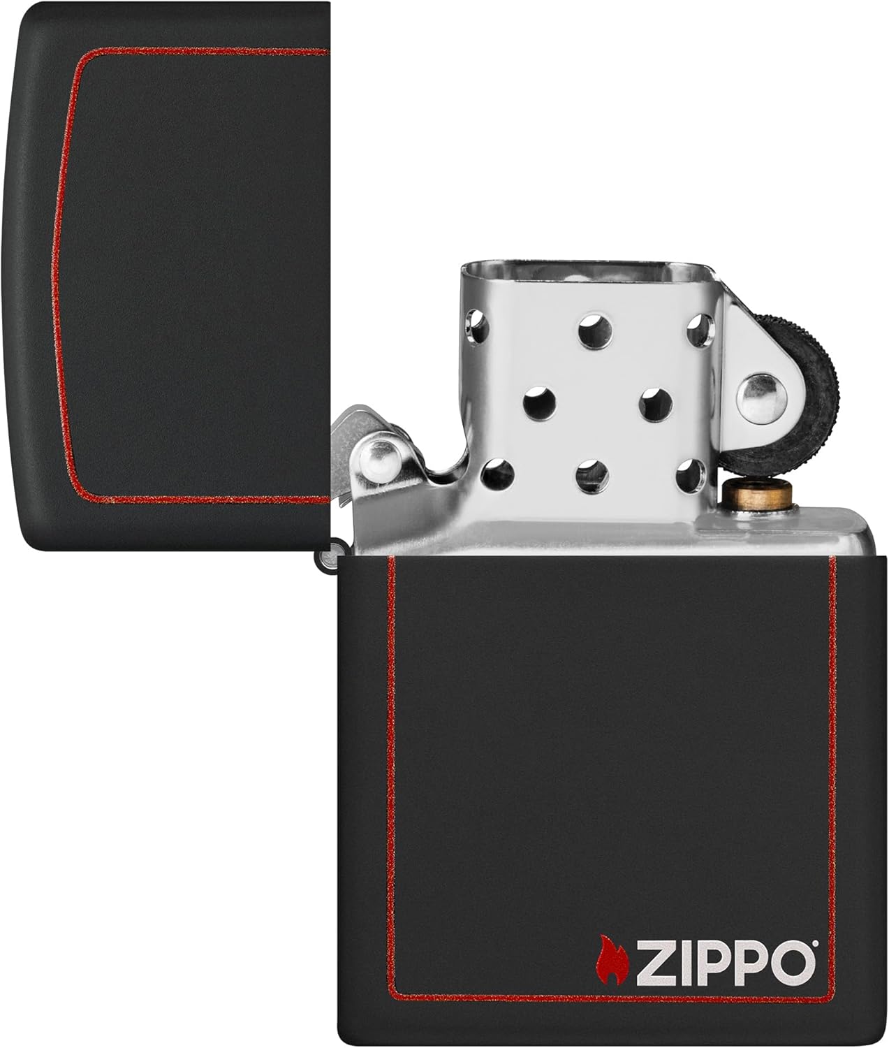 Zippo Black Matte with Red Border Pocket Lighter