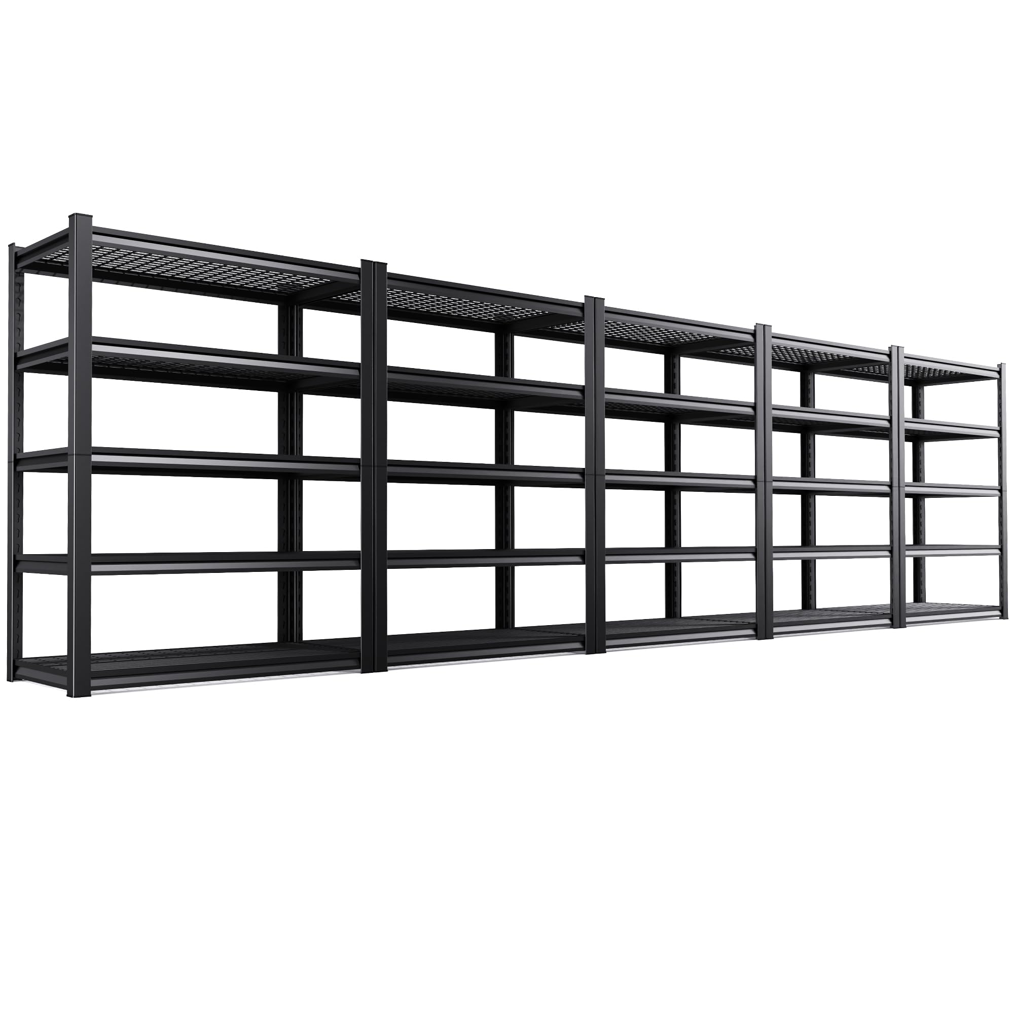 5-Pack Heavy Duty Garage Shelving for Garage, Warehouse &amp; Workshop Storage Organization, 71" H x 35" W x 16" D Adjustable 5-Tier All Metal Wire Shelf for Tools, Storage Bins &amp; Bulk Items