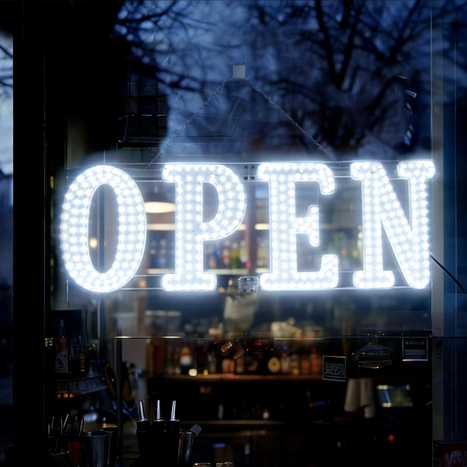 Open Sign for Business 30"x10" with Timer and Remote Control, 10 Flashing Modes and 10 Adjustable Brightness Levels Led Open Sign, for Store Restaurant Solon Cafe Bar and Retail, Cold White