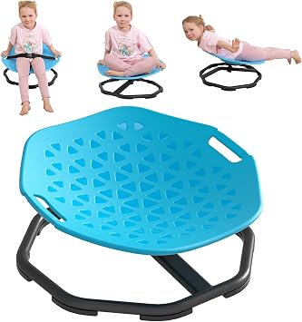 Sensory Spinning Chair for Autistic Kids,Upgraded Swivel Chair for Kids with Handles, Improves Focus and Balance, Ideal for Indoor and Outdoor Play Equipment Safety Belt Included