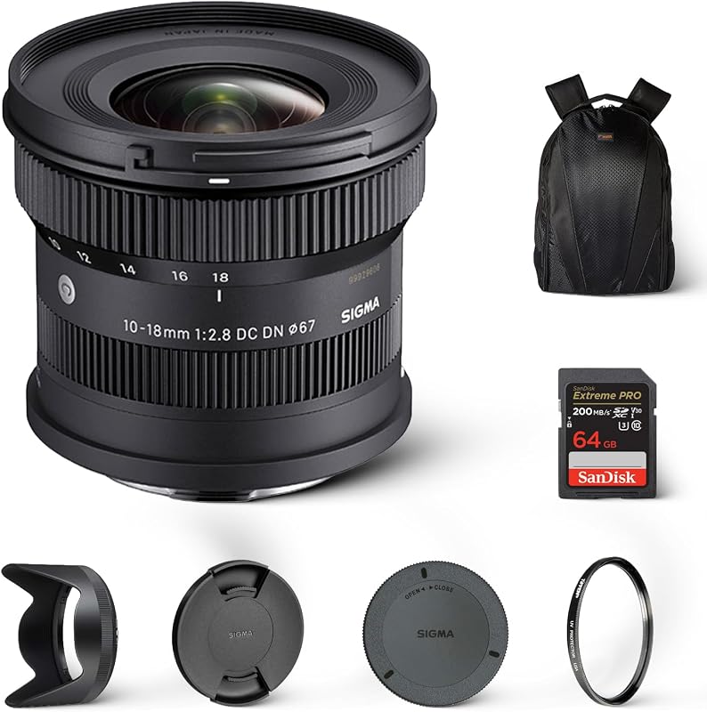 10-18mm F2.8 DC DN Contemporary Lens for Sony E, Ultra Wide-Angle Kit | Atomos Bundle Includes passive noise isolation, 25 ft 3.5mm TRS to 1/4" TRS 25 FT adaptor cable, & black headphone stand set