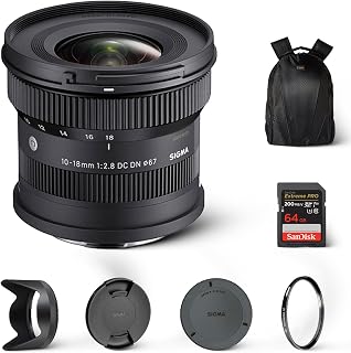 Sigma 10-18mm F2.8 DC DN Contemporary Lens for Sony E, Ultra Wide-Angle Kit