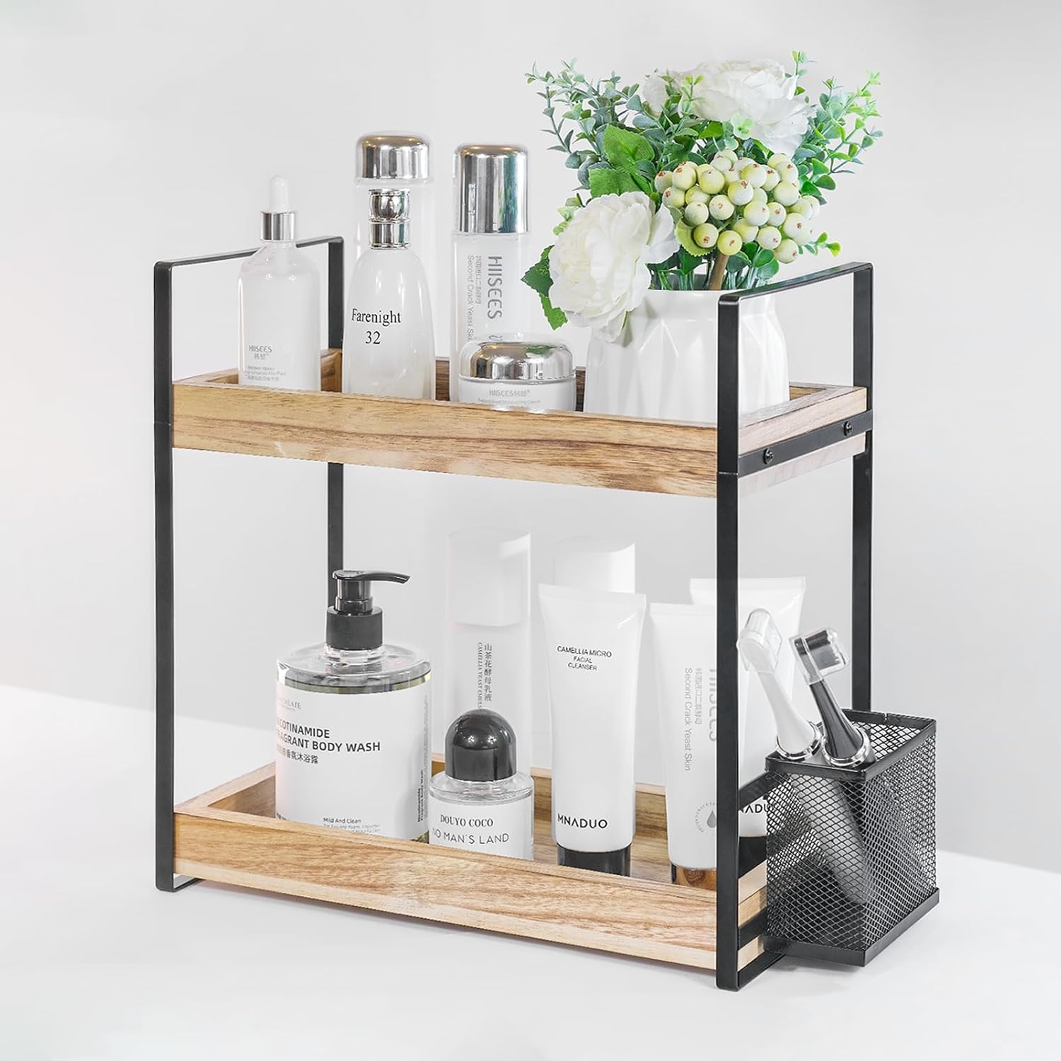 Amazon.com: ELTNEGSA Bathroom Organizer Countertop, 2-Tier Bathroom ...