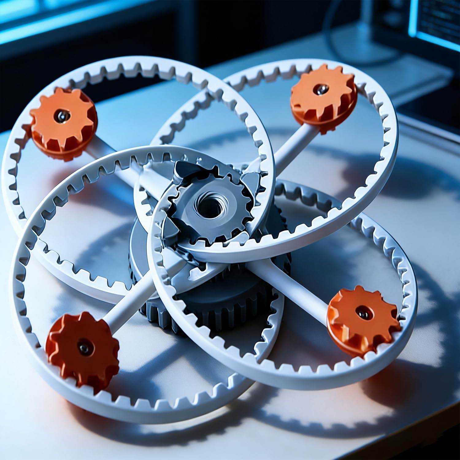 Model przekładni z nadrukiem 3D, mechaniczne ozdoby na biurko z gwiazdą, zestaw montażowy DIY, dynamiczna mechaniczna ścieżka gwiazd z interfejsem DC5.5 2.1, do kreatywnych prezentów