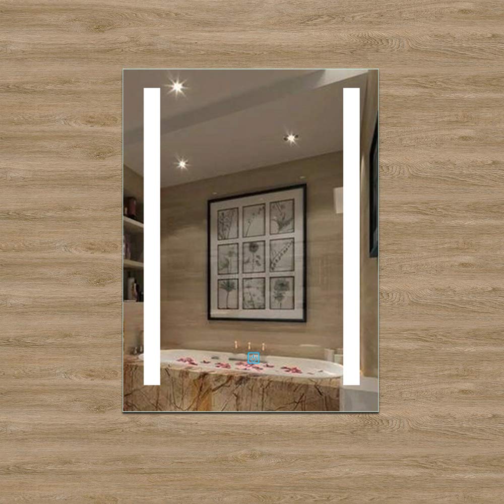 Xinyang 500X700 Led Illuminated Bathroom Mirror Wall Mounted With Demister Touch Sensor Switch Caribbean Xinyang 500X700 Wall Mounted Bathroom Mirrors With Lights,Demister Pad,Vertical