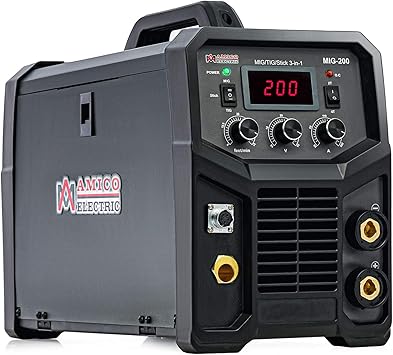 Amico MIG-200, 200 Amp MIG/MAG/Lift-TIG/Stick Arc DC Welder, 3-in-1 Multifunction, Spool Gun Weld Aluminum-SPG15250