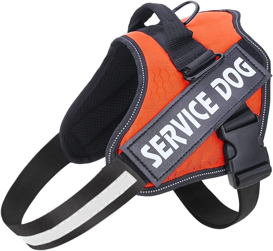 MUMUPET Service Dog Harness, No Pull Easy On and Off Pet Vest Harness, 3M Reflective Breathable & Easy Adjust Pet Halters with Nylon…