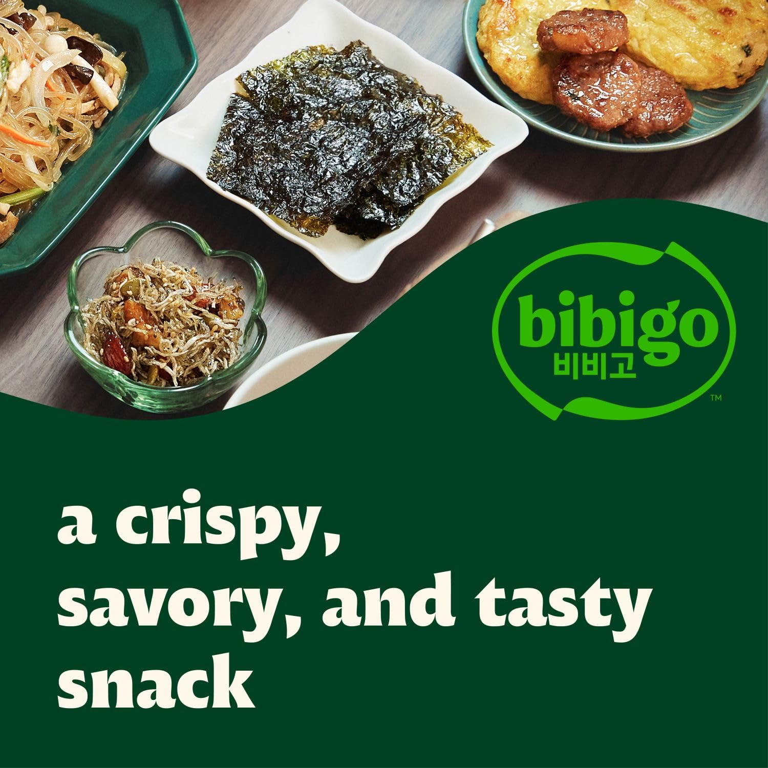 Bibigo Sea Salt Flavored Seaweed Snacks, 6 Individual Packets, 0.16 Ounce (Pack of 6)