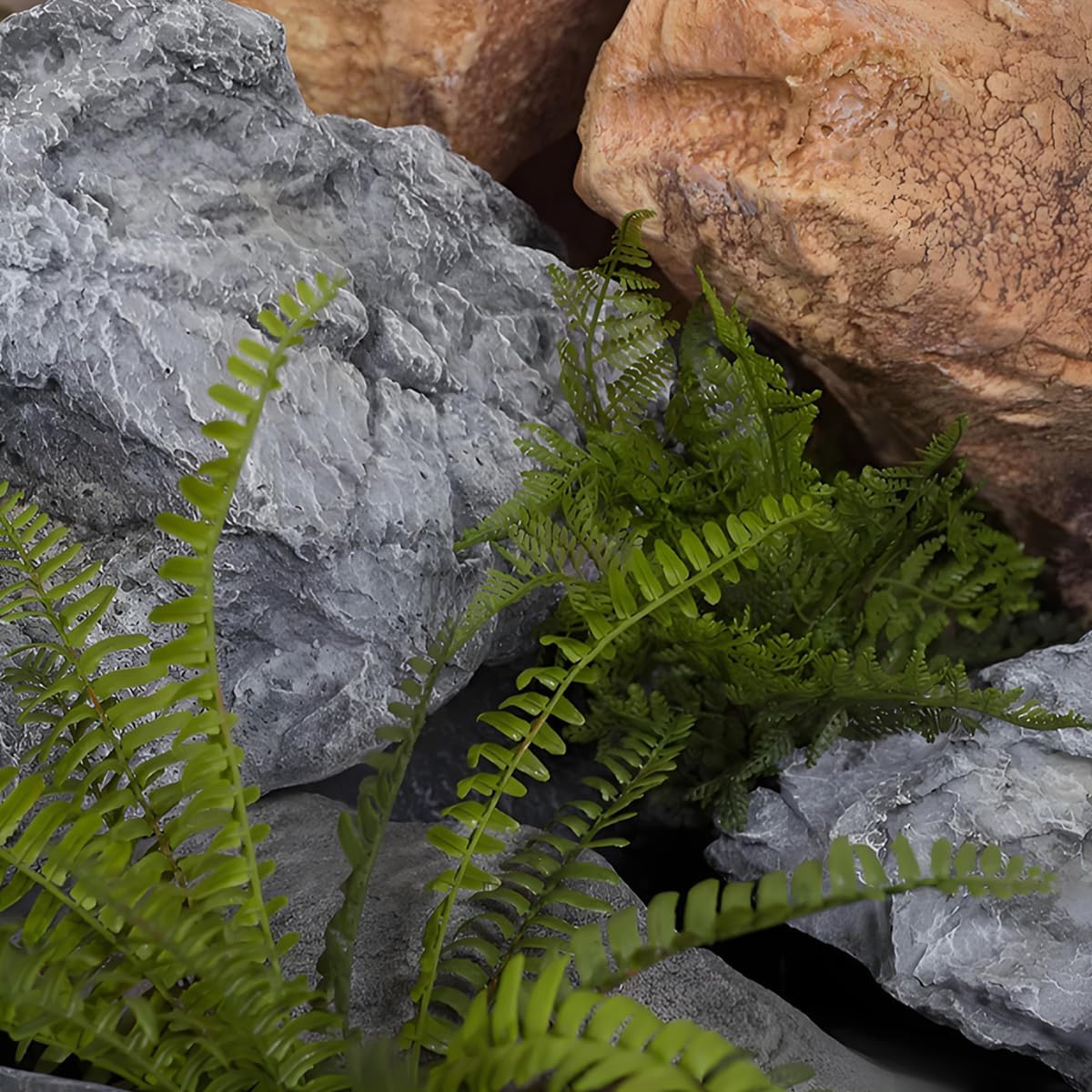 Non-Hollow Artificial Fake Rock, PU Foam Artificial Landscape Boulder, Realistic Landscape Rocks, Outdoor Faux Rock Cover, for Landscaping Lawns and Gardens (27.56 × 18.90 × 16.93 in)