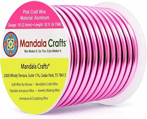 Vista 173 de Mandala Crafts - Alambre de aluminio anodizado de calibre 10 para manualidades de joyería - 32 pies de alambre flexible de cobre coloreado - Doble