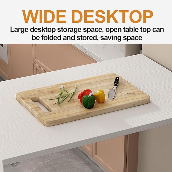 Fold Down Wall Mount Desk, Wall Mounted Drop Leaf Table, Heavy Duty Small Folding Wall Table, Fold Down Table Wall Mount, Floating Folding Wall Desk, For Home Office/Laundry/Bar/Kitchen/Dining Room (