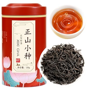 XIXICHA Lapsang Souchong Black Loose Leaf Tea Lapsang Souchong Zheng Shan Xiao Zhong Chinese Tea 100 cupsNo Smokey from Fujian Wuyi Mountain Core Area 150g/5.29oz