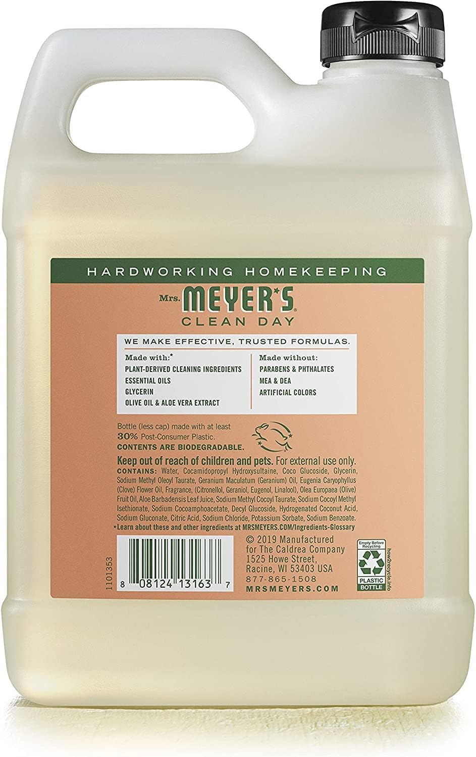 Mrs. MEYER'S´s Clean Day Hand Soap Refill, Geranium, 33 Fl Oz (Pack of 4)