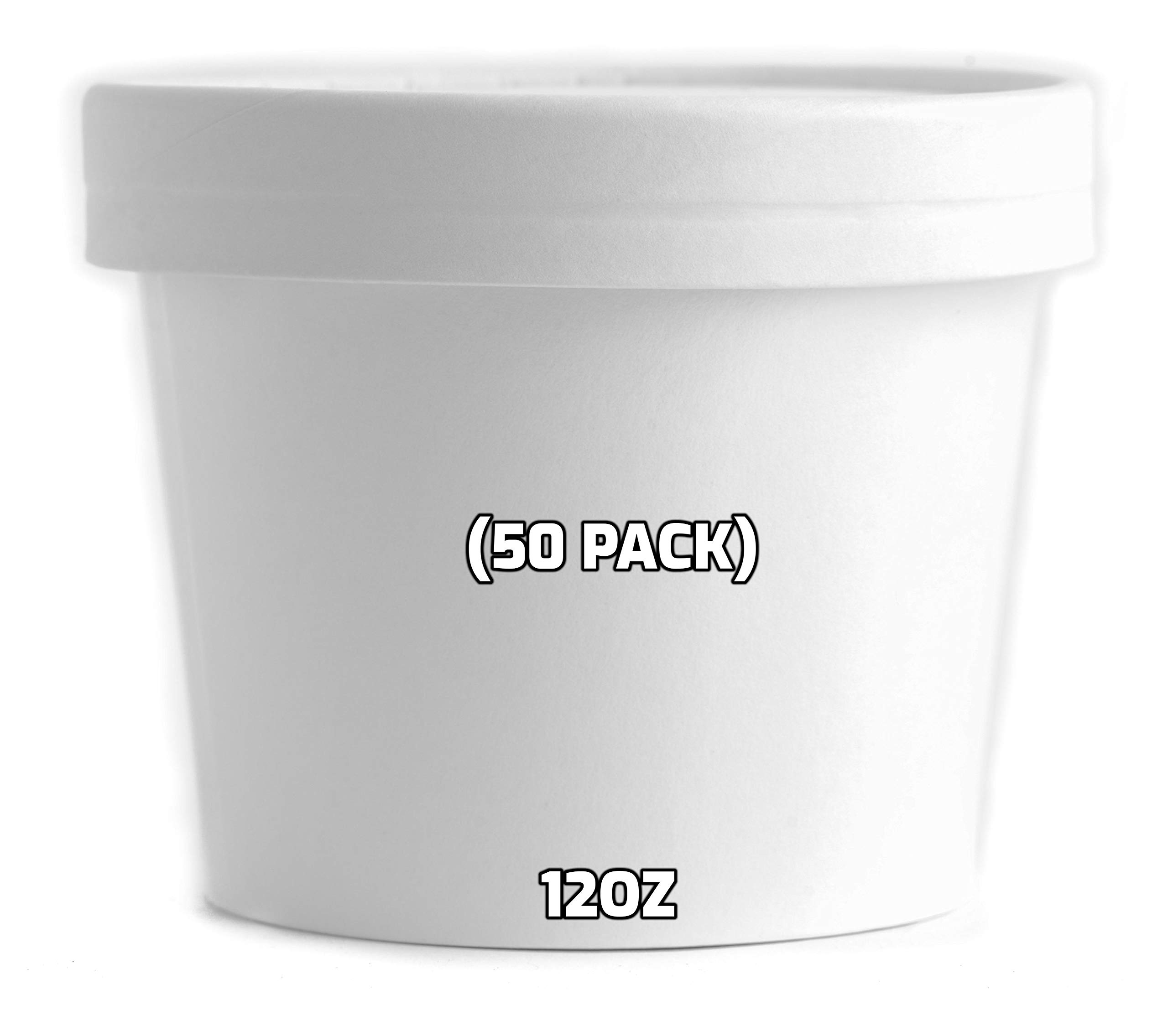 Buy 12 oz Disposable White Paper Soup Containers [50 Count] Half Pint
