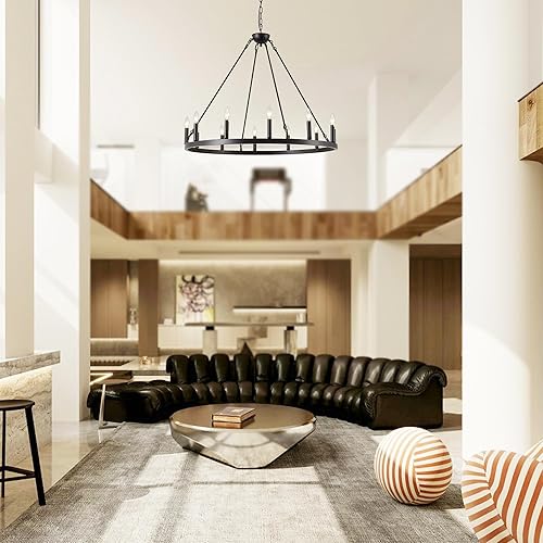 Miniatura 28 de XILICON Lámparas de comedor sobre la mesa, 3 luces negras de granja, lámpara colgante lineal industrial negra para isla de cocina, lámpara de vela