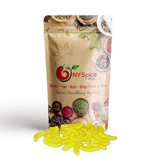 NY Spice Shop - Plátanos tontos de dextrosa amarilla  Bocaditos de plátano a granel  Bocadillos saludables con sabor a fruta (1 libra)