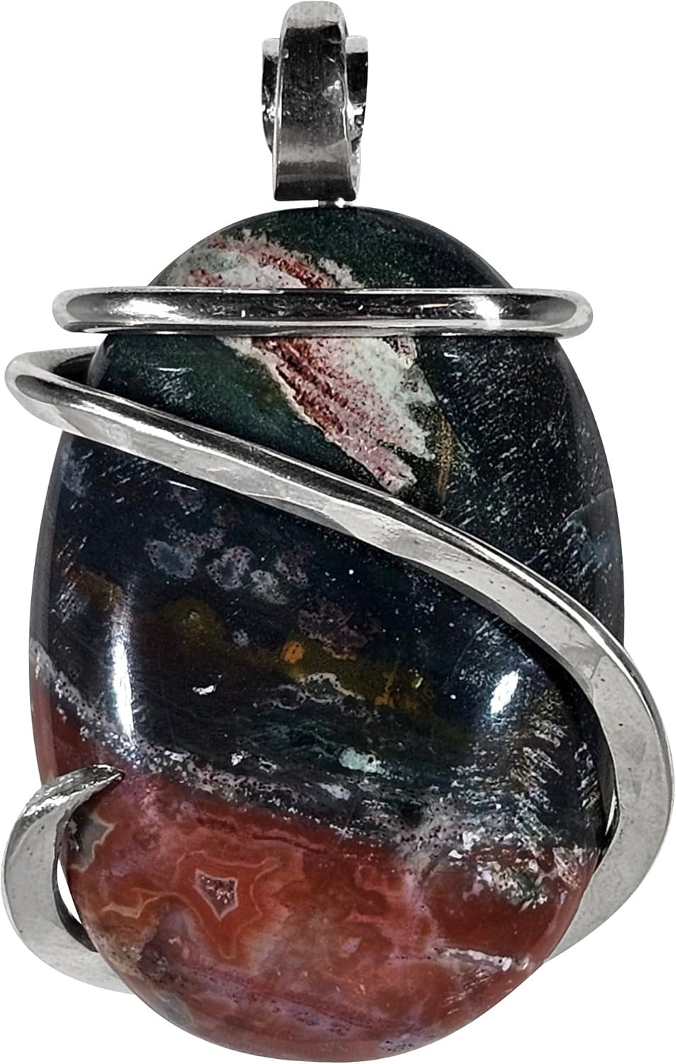 Bloodstone Pendant Necklace 925 Sterling Silver by Isabella Roth