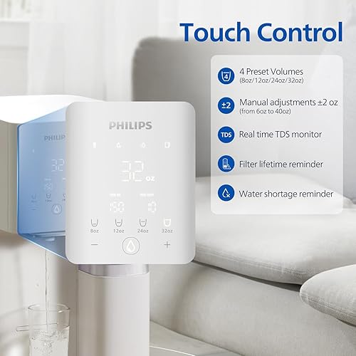Miniatura 7 de Philips Encimera de filtro de agua de ósmosis inversa con 2 jarras - ADD6926WH37, dispensador purificador de sistema de filtración de agua RO de 6