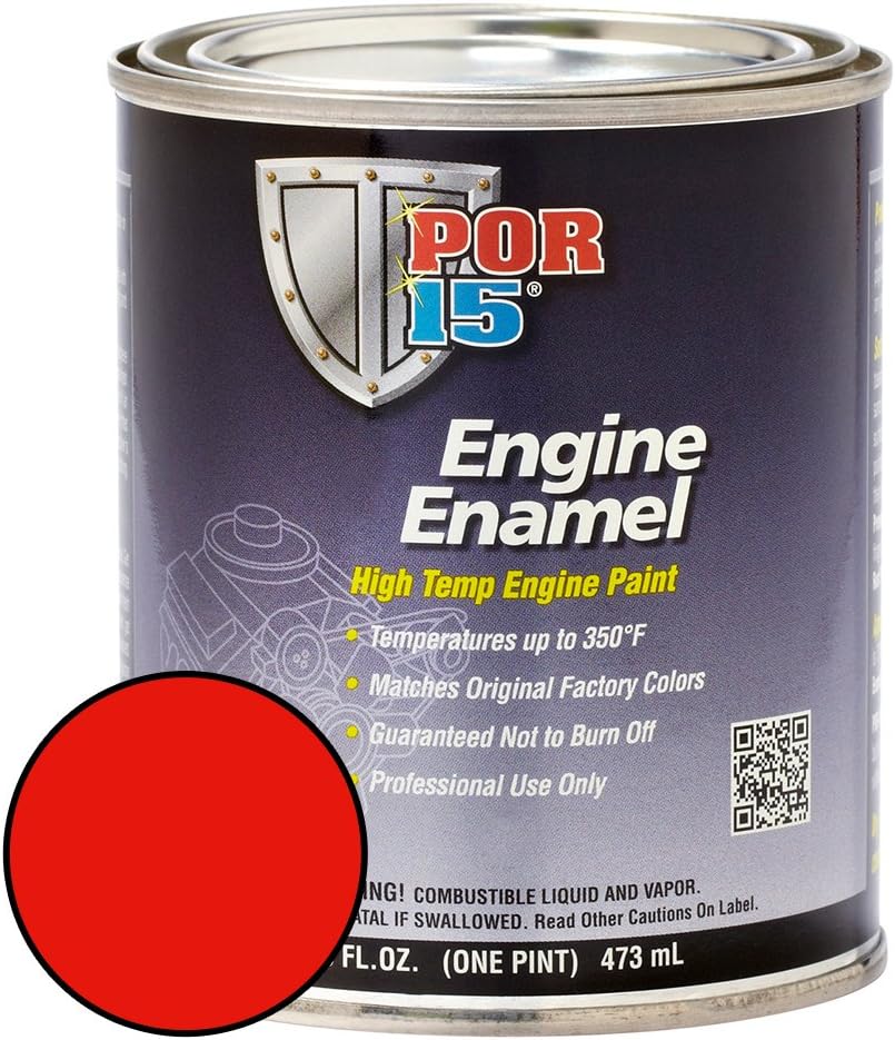 POR-15 Engine Enamel, High Temperature Engine Paint, 16 Fluid Ounces, Chevy Orange…